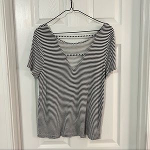 Open back striped shirt